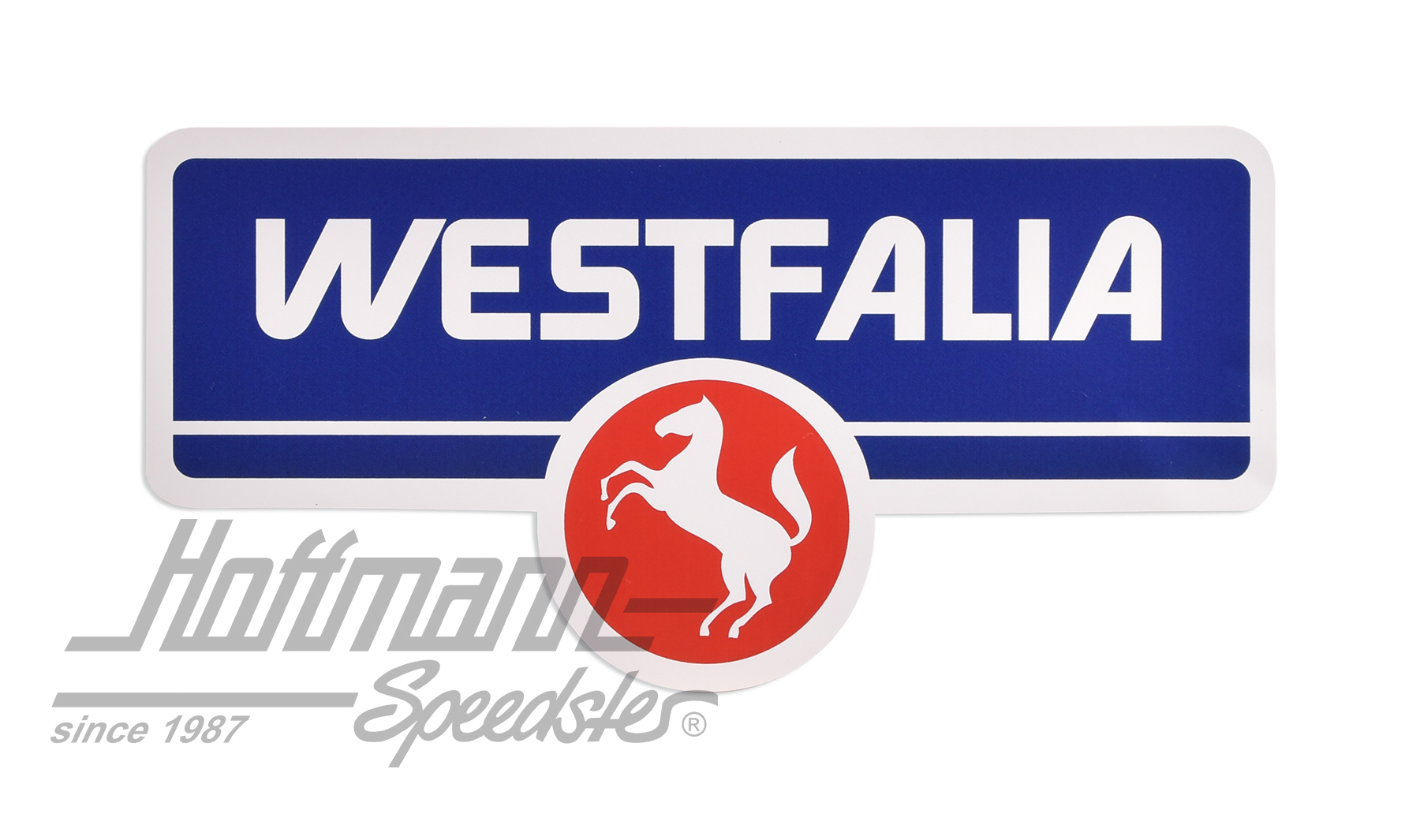 Pegatina"Westfalia" azul/rojo (grande) | 255 070 009 | 021-0199-97