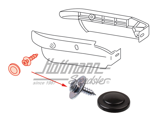 Tapa de protección y tornillo, cubierta de asiento | 411 881 331 C + 411 881 319 | 055-7092-20