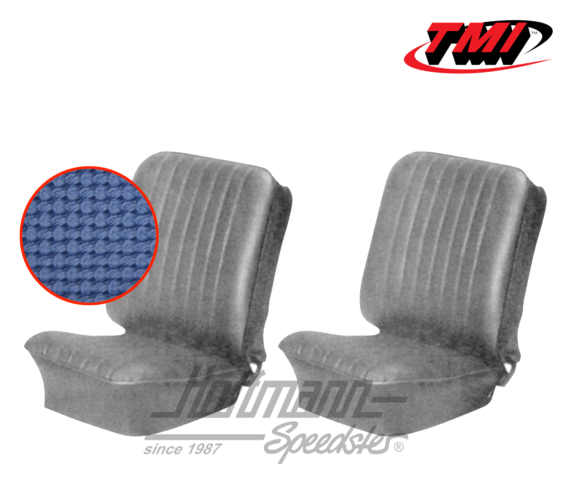 Fundas de asientos, Karmann Ghia, delanteros, 60-66, azul | 43-1502-08 | 066-0067-20