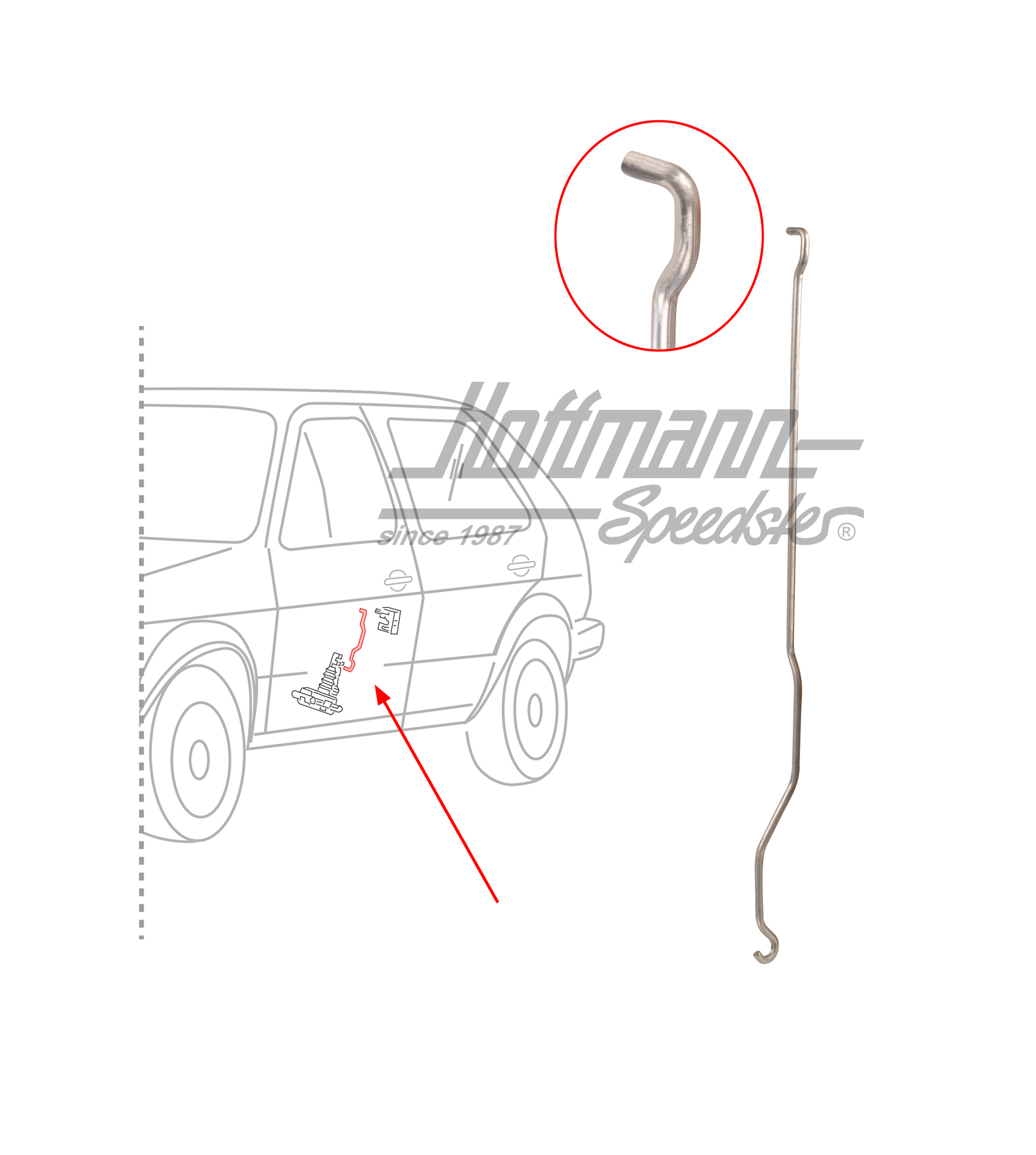 Varilla de conexión, válvula de control, anterior, izquierda | 193 837 297 | 208-1027-01