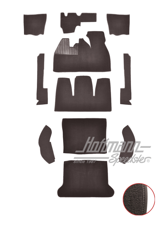 Juego de alfombrillas, Escarabajo Sedán, 8.68-7.72, gris antracita |  | 026-5522