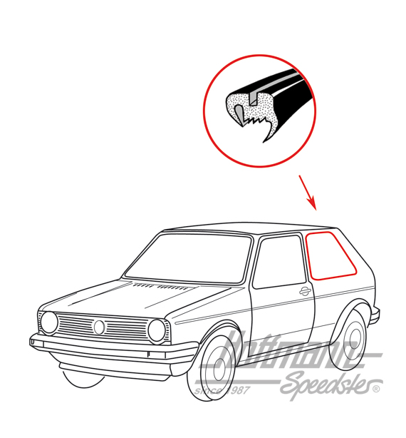 Junta de ventanilla lateral, Golf 1, trasero, izqdo. | 171 845 321 | 180-7071