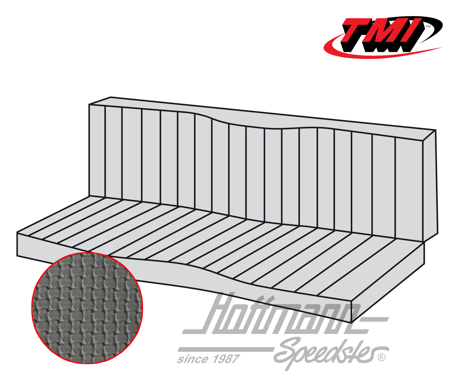 Funda de banco de asiento, Karmann Ghia Cabriolet, 55-71, gris | 43-1611-06 | 066-0084-35