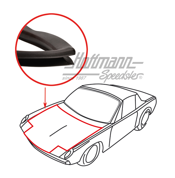 Junta de capó delantero, Porsche 914 | 914 511 901 10 | 600-8100