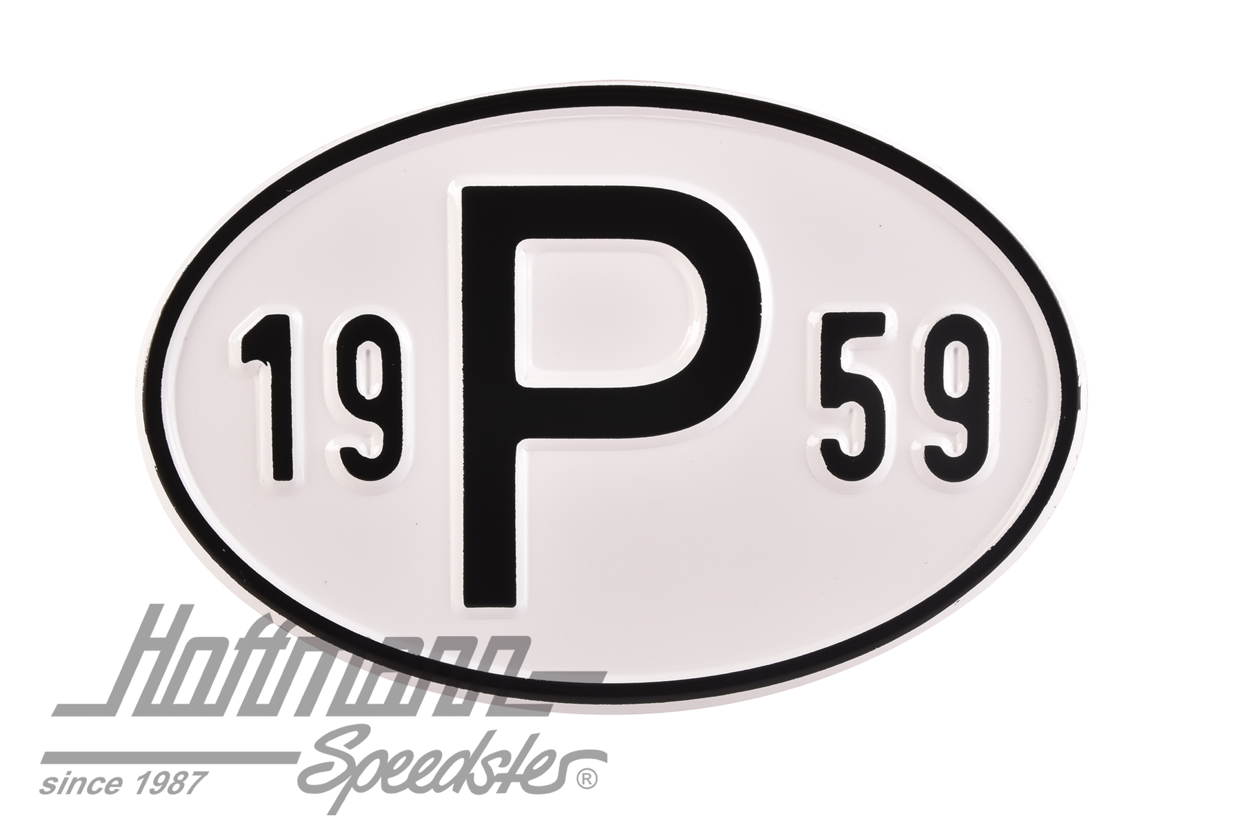 Placa de nacionalidad "P" (Portugal), "1959", aluminio |  | 020-2405-59