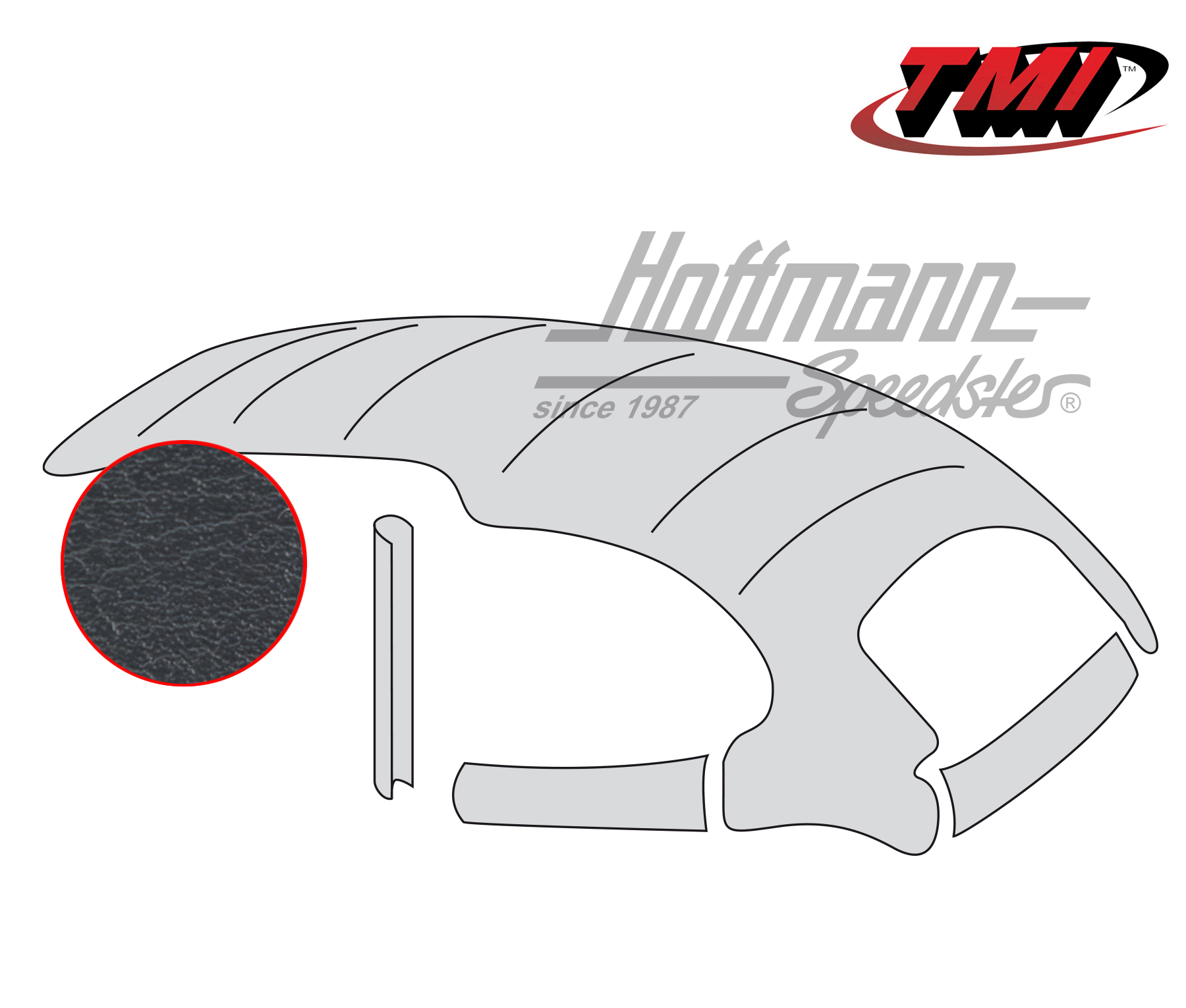 Cielo de techo, universal, con techo corredizo de acero, liso, negro, 8.67- | 20-1105-49 | 055-7158