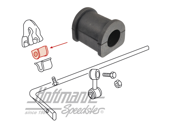 Cojinete de goma, estabilizador, posterior, 18 mm                                                   