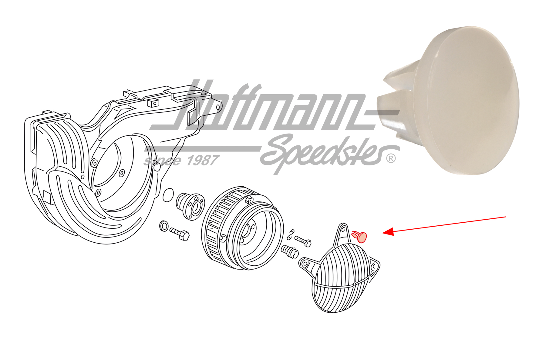 Tapón, cárter del ventilador, Bus T3, CT | 271 821 890 | 307-0103