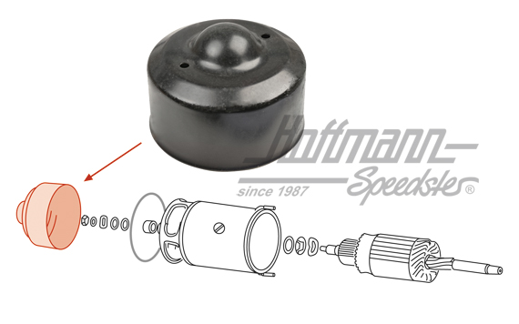 Caperuza, cojinete de colector, motor de arranque, 6V, NOS | 111 911 235 | 020-1297-20
