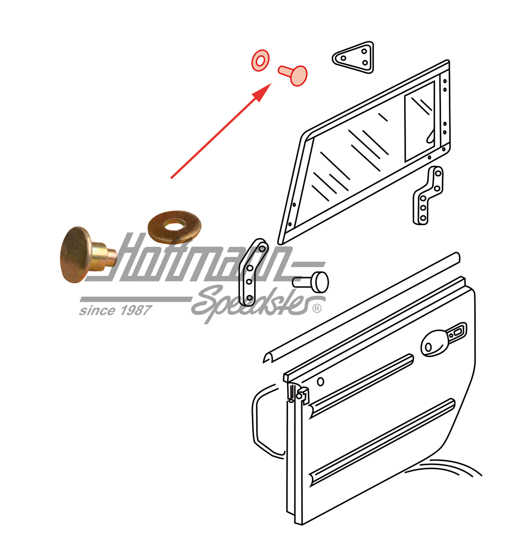 Remache, eclisa/ventana enchufable, delanteraRemache, ventanilla insertable, anterior, superior | 181 837 825 | 080-2675-10