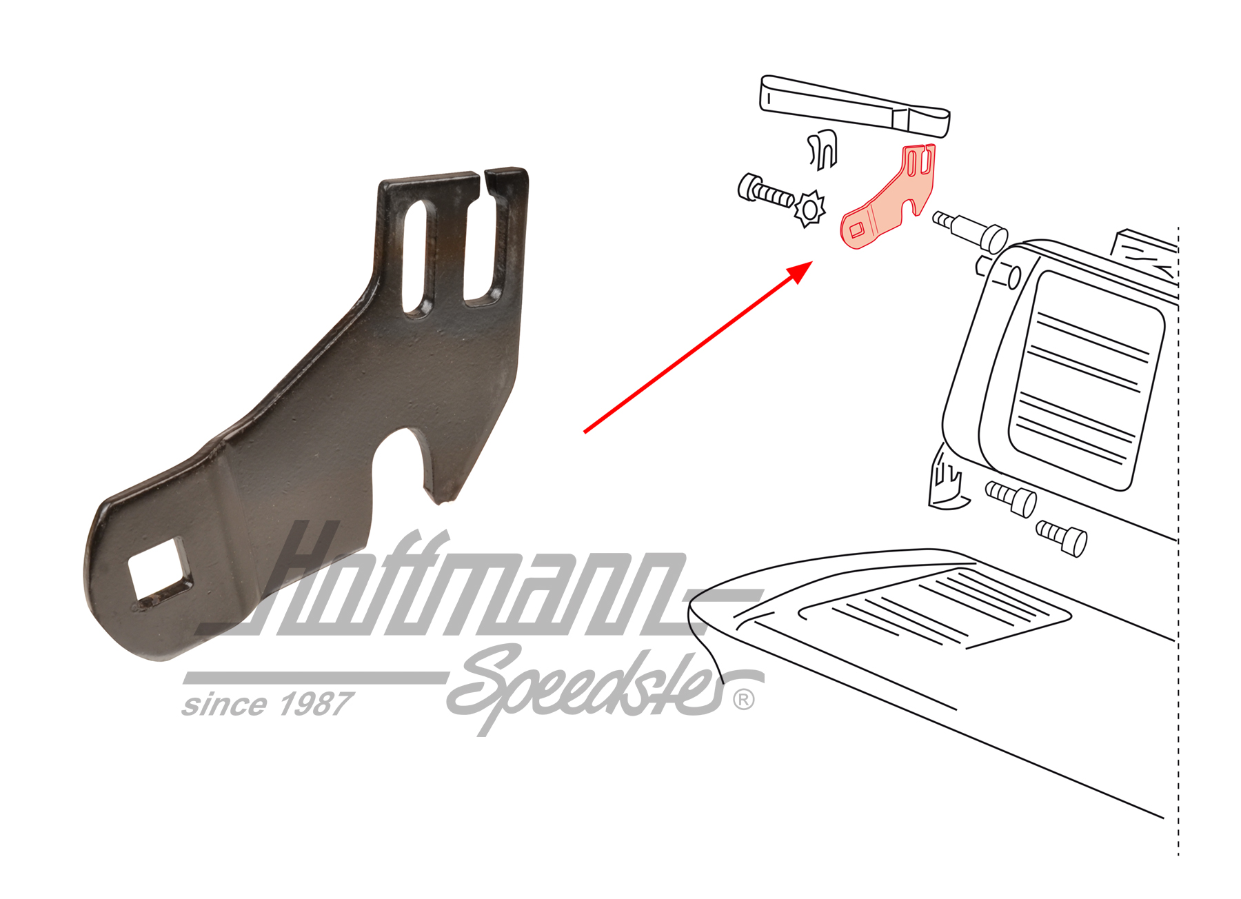 Colgador, banco de asiento
, Furgoneta T2/T3, posteri
or, derecha | 221 885 510 | 098-0464-02