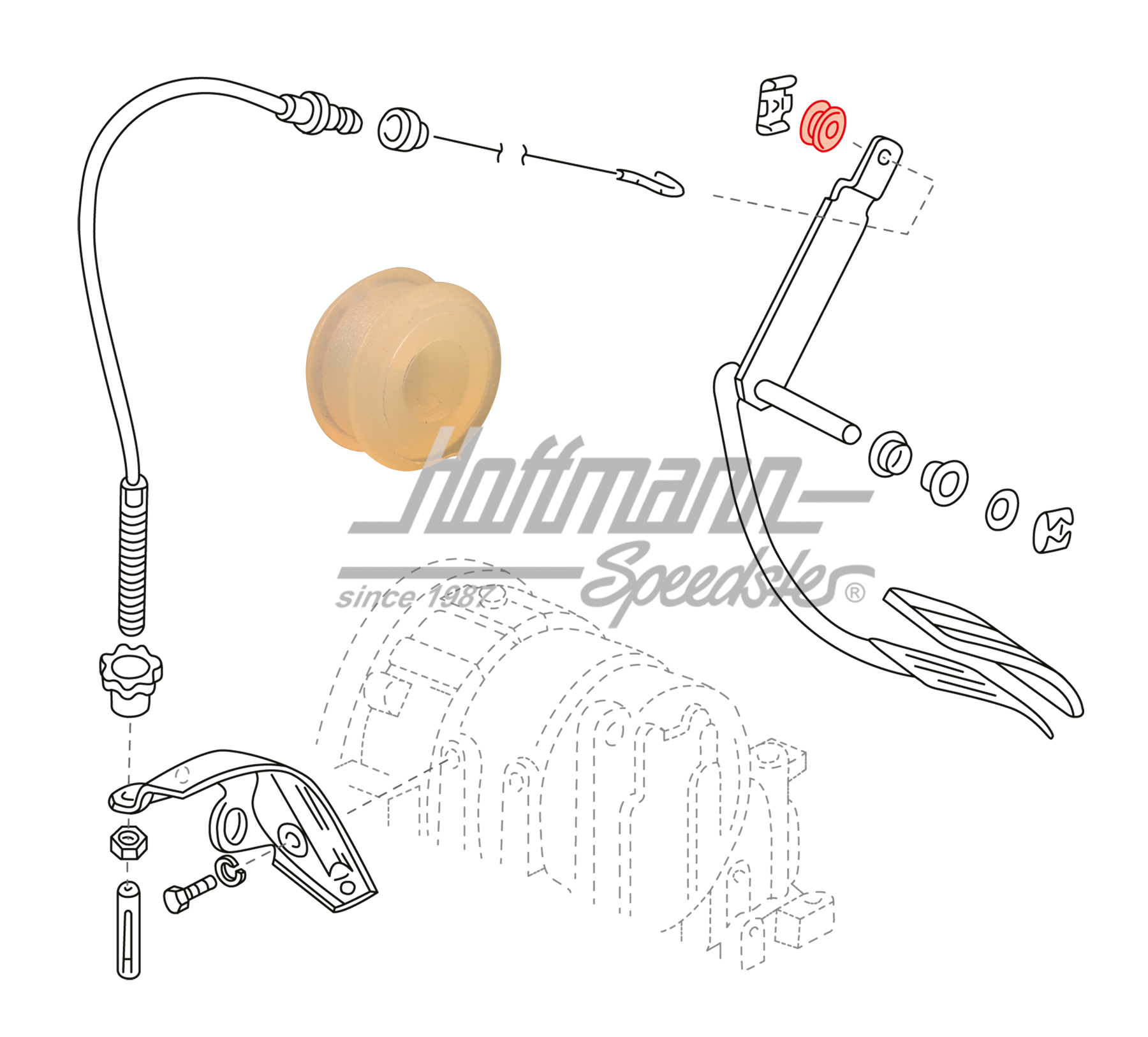 Casquillo de goma, cable del acelerador / automático | 823 721 567 | 170-0020-10