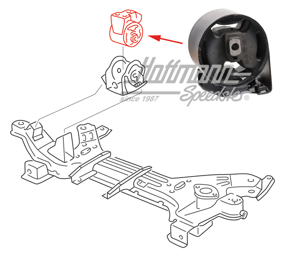 Cojinete de goma, soporte de motor, posteriore derecha | 191 199 262 A | 201-5635