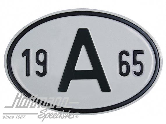 Placa de nacionalidad "A" (Austria), "1965", aluminio |  | 020-2398-65