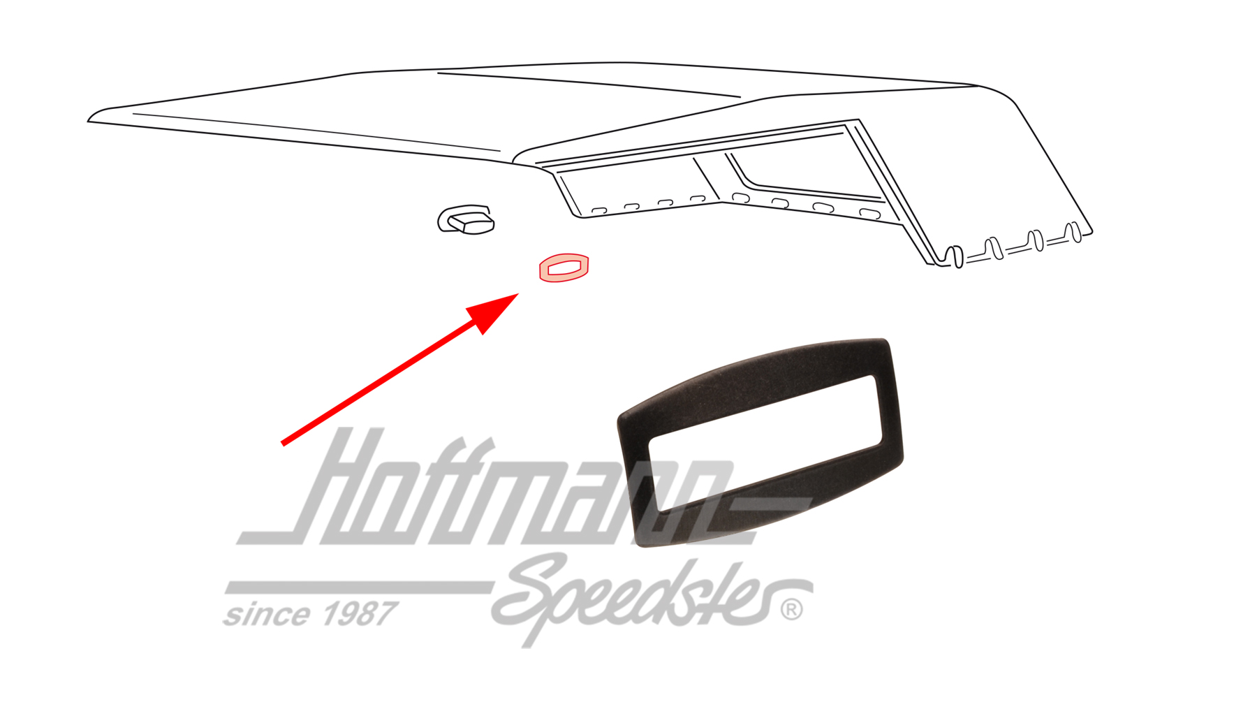 Ojal, interior, capota, Tipo 181 (Kübel) | 181 871 239 | 080-2910-30