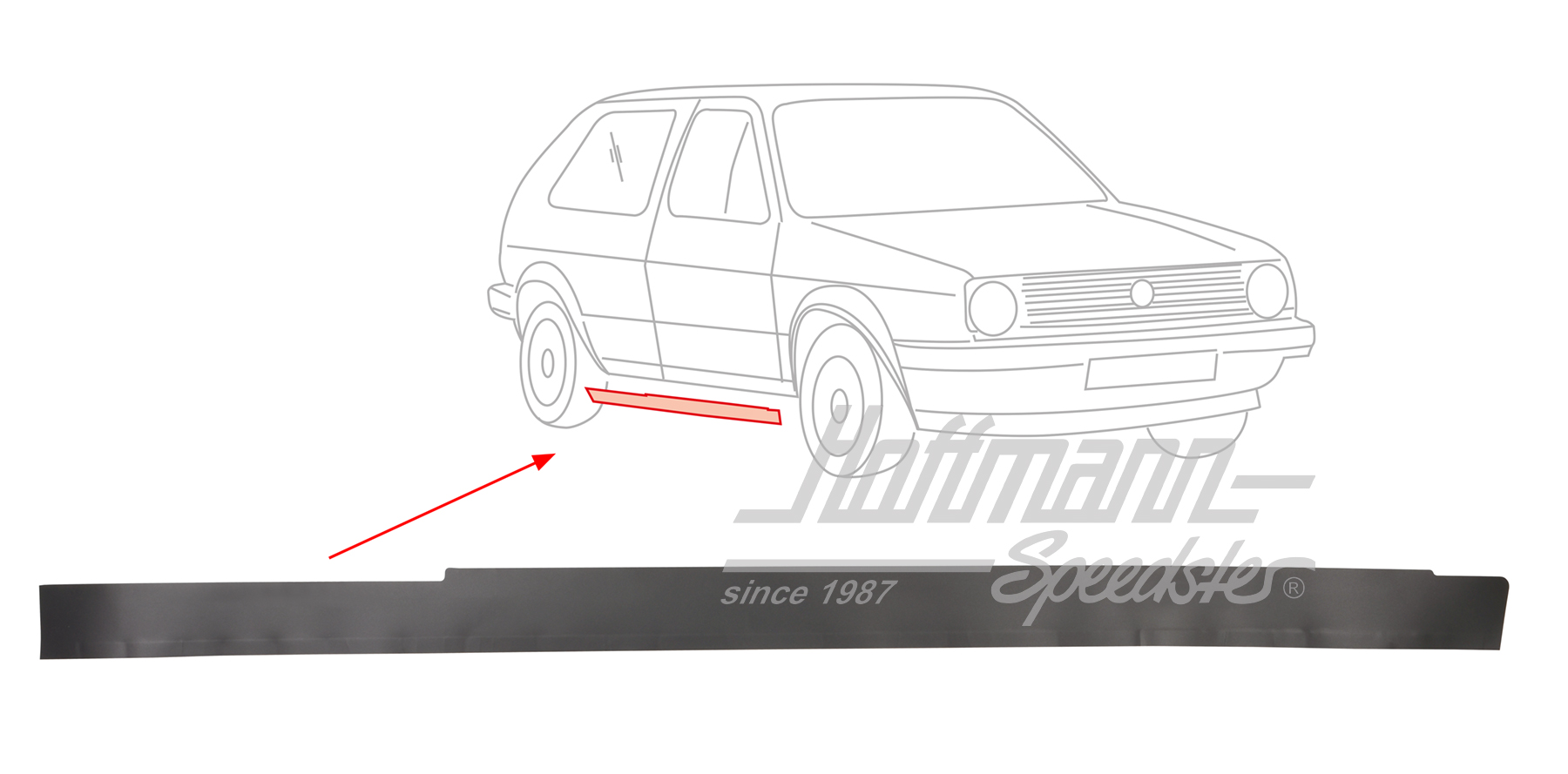 Moldura decorativa, estribo de puerta
, 2 puertas, derecha | 191 853 386 A 6DA | 208-6954-02