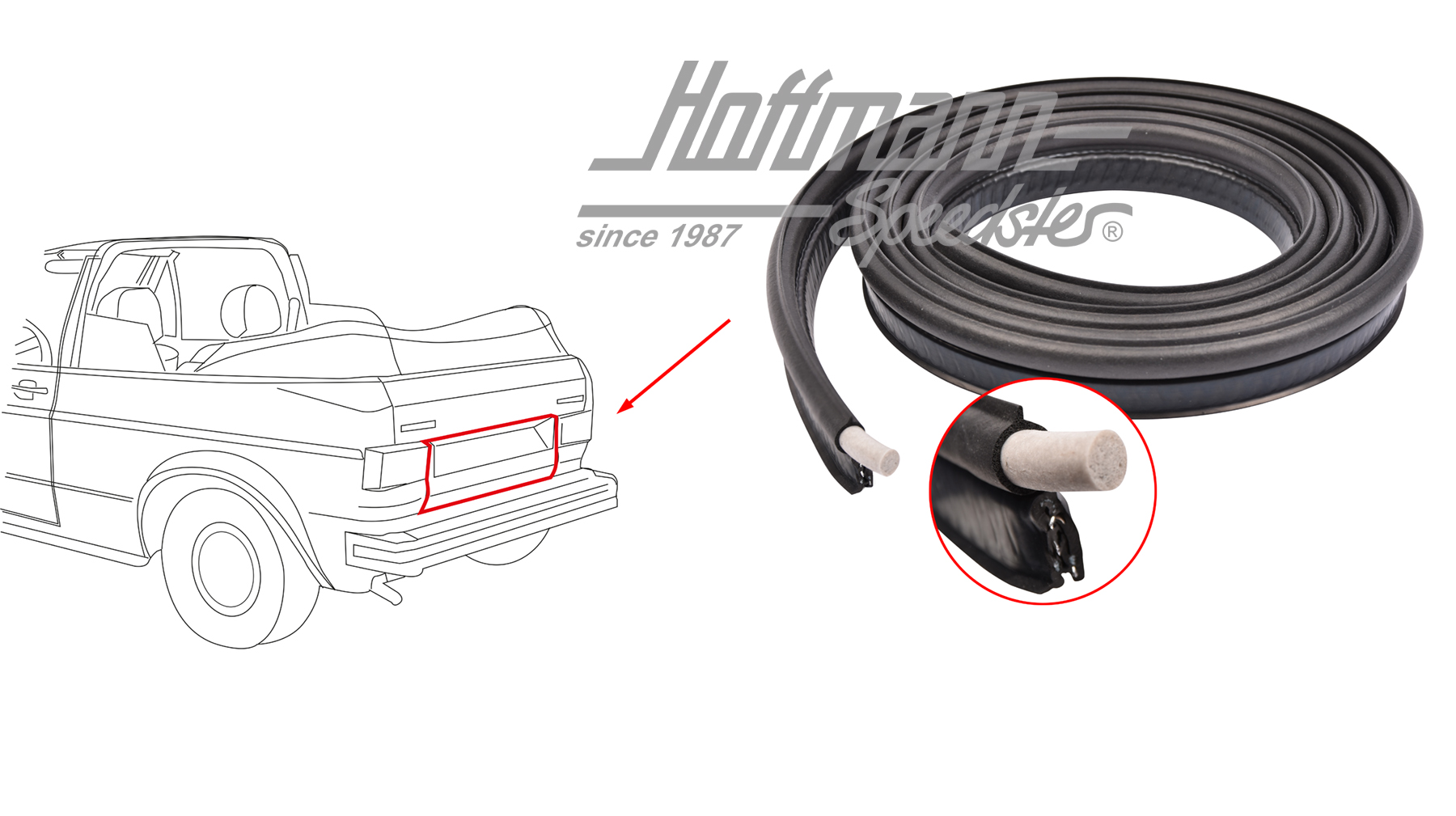 Junta de portón trasero, Golf 1 Cabriolet | 155 827 705 | 180-7026