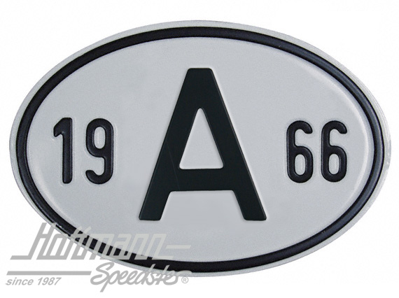 Placa de nacionalidad "A" (Austria), "1966", aluminio |  | 020-2398-66