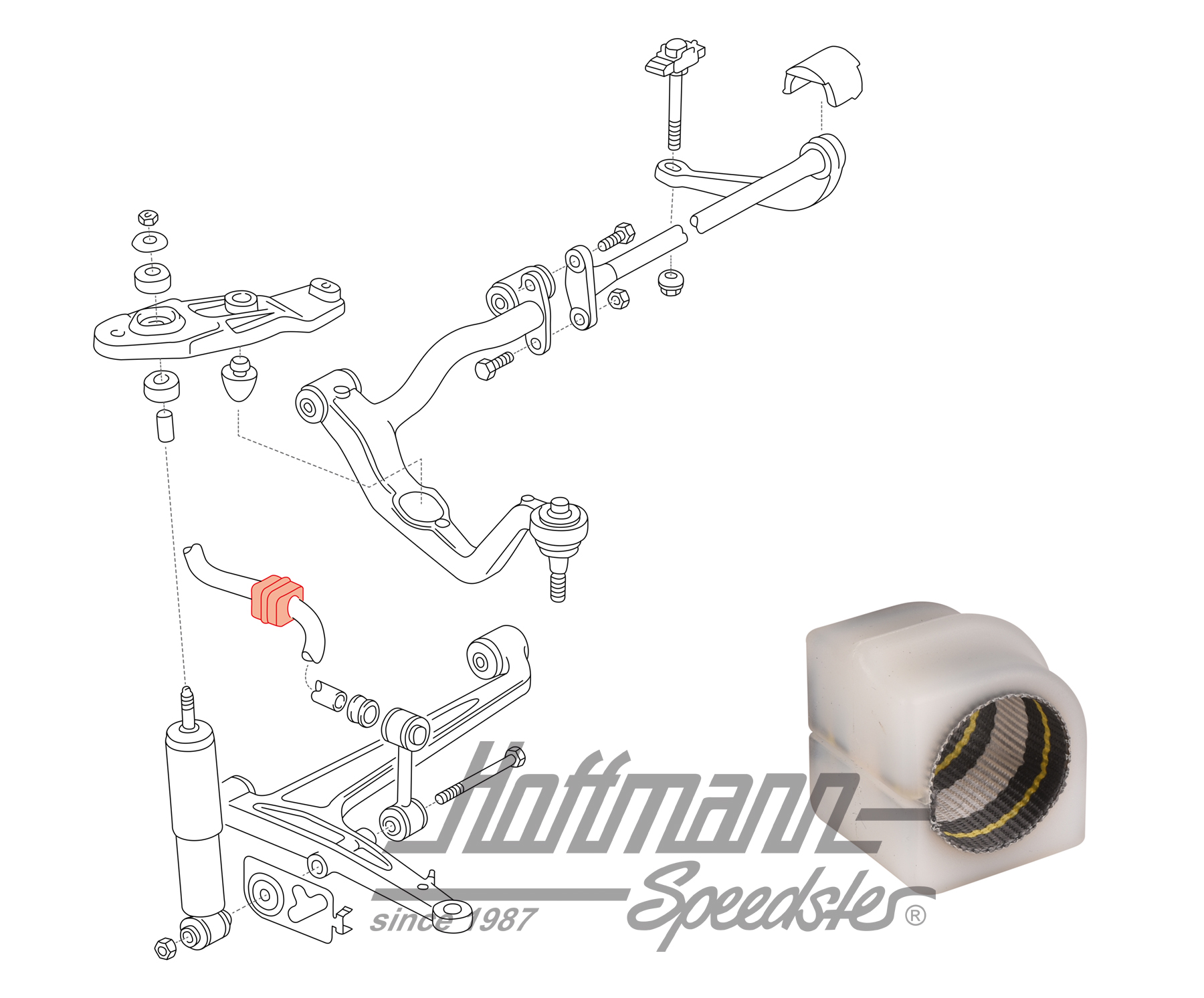Cojinete de goma, estabilizador, anterior, 27mm | 701 411 041 D | 404-0560-08