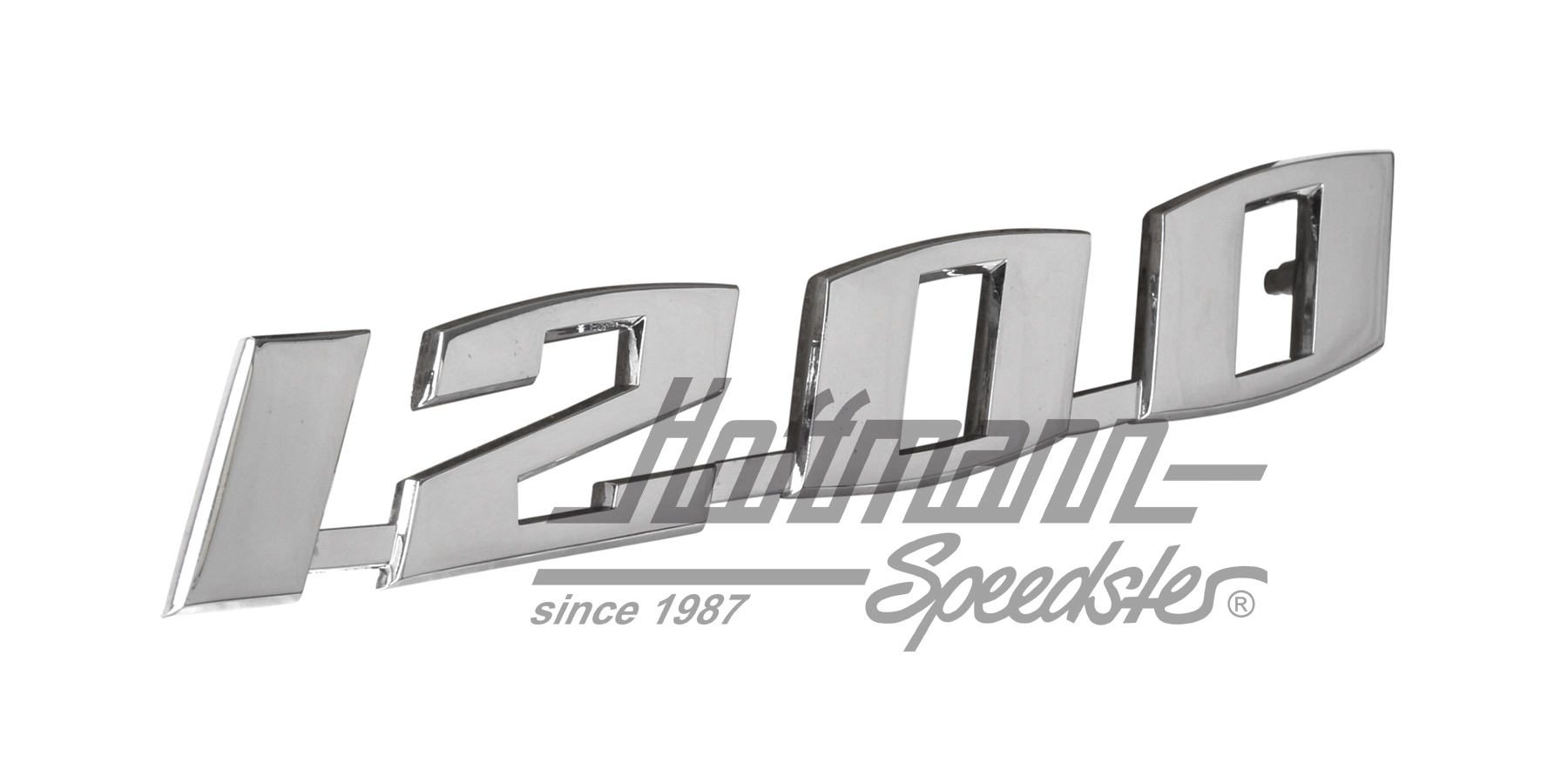 Logotipo "1200", 15.5 x 2.5 cm, cromado                                                             