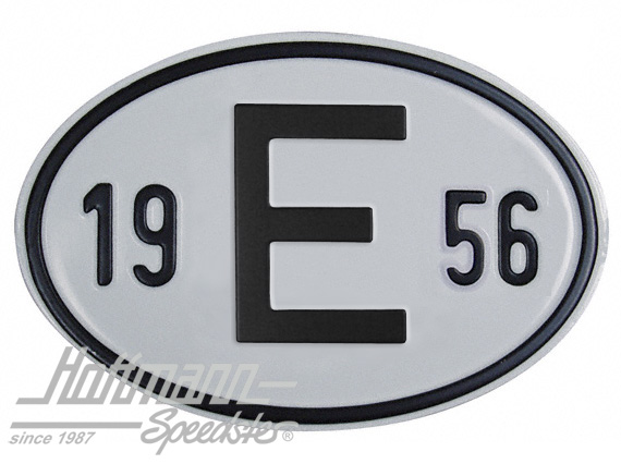 Placa de nacionalidad "E" (España), "1956", aluminio |  | 020-2403-56